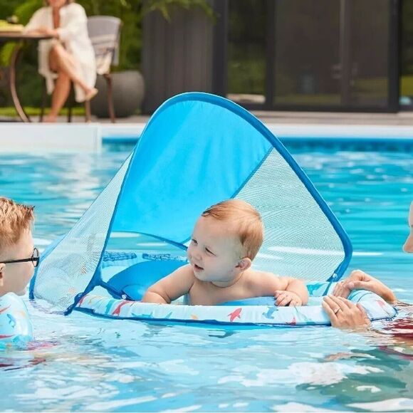 SwimWays Baby Spring Pool Float with Canopy - Shark NIB - Picture 2 of 2